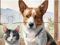 Lojë Jigsaw Puzzle: Oil Painting Dog and Mac  në internet