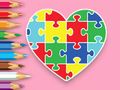 Lojë Libër për t'u ngjyrosur: Jigsaw Heart  në internet