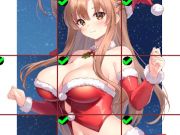Lojë Puzzle me pllaka anime për vajzat me veshje të kuqe  në internet