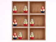 Lojë Renditni me rafte matryoshka!  në internet