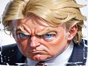Lojë Luftërat e fytyrës qesharake Trump vs Kim  në internet