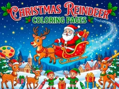 Lojë Christmas Reindeer Coloring Pages në internet