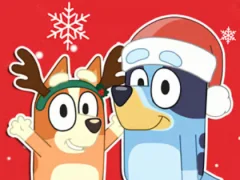 Lojë Jigsaw Puzzle: Bluey Christmas Gift në internet