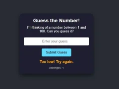 Lojë Number Guessing në internet