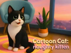 Lojë Cartoon Сat: naughty kitten në internet