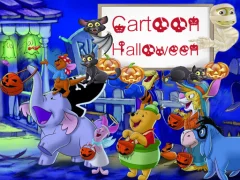 Lojë Cartoon Halloween Slide Puzzle në internet