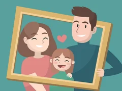 Lojë Happy Family Puzzle në internet