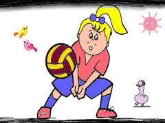 Lojë Volleyball Fun Coloring në internet