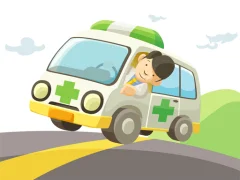 Lojë Cartoon Ambulance në internet