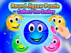 Lojë Round jigsaw Puzzle - Collect the Smiley në internet