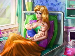 Lojë Sleepy Princess Twins Birth në internet
