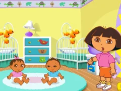 Lojë Dora the Explorer Dora's Playtime with the Twins në internet