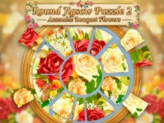 Lojë Round jigsaw Puzzle 2 - Assemble Bouquet flowers në internet