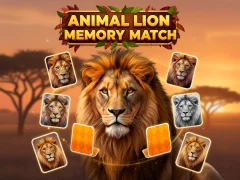 Lojë Animal Lion Memory Match në internet