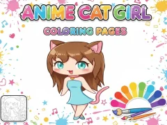 Lojë Anime Cat Girl Coloring Pages në internet