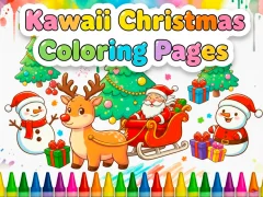 Lojë Kawaii Christmas Coloring Pages në internet