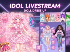 Lojë Idol Livestream: Doll Dress Up në internet