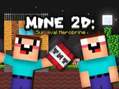 Lojë Mine 2D Survival Herobrine në internet