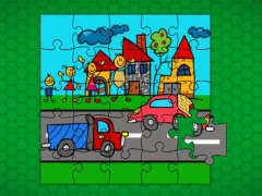 Lojë Stick Family Fun Time Jigsaw në internet
