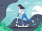 Lojë Electric scooter rides jigsaw në internet