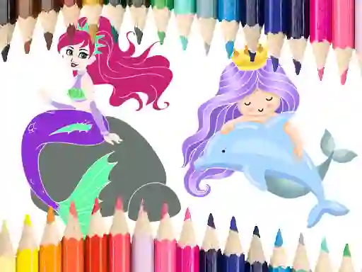 Lojë Mermaid Coloring Book në internet