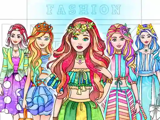 Lojë Girl Coloring Dress Up Games në internet