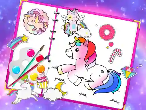 Lojë Fabulous Cute Unicorn Coloring Book në internet