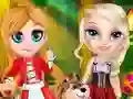 Lojë Little Elsa In Red Hood në internet