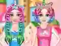 Lojë Princesses Rainbow Unicorn Hair Salon në internet