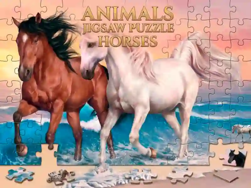 Lojë Animals Jigsaw Puzzle Horses në internet