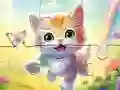Lojë Jigsaw Puzzle: Kitten With Butterfly në internet