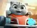 Lojë Jigsaw Puzzle: Cat Racing Driver në internet