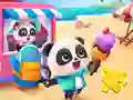 Lojë Jigsaw Puzzle: Baby Panda Ice Cream Car në internet