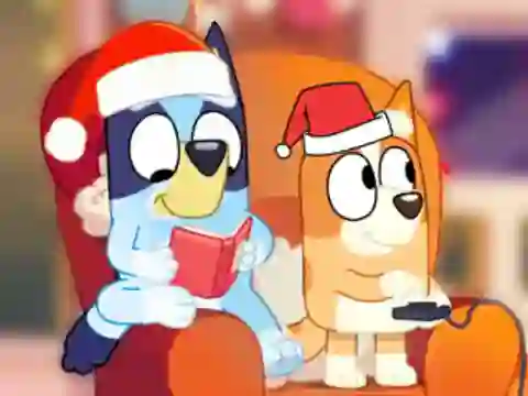 Lojë Jigsaw Puzzle: Bluey Christmas Party në internet