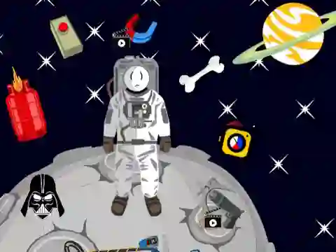 Lojë Stickman in Space në internet