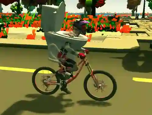 Lojë Skibidi Toilet Bike Riding në internet