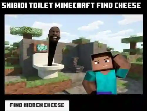Lojë Skibidi Toilet Minecraft Find Cheese në internet