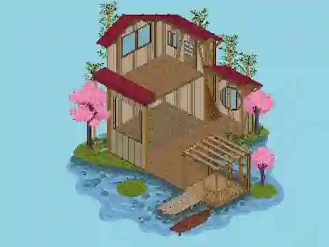 Lojë Pixel House në internet