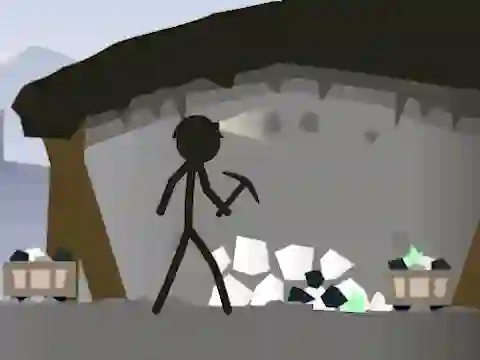 Lojë Stickman Mining Simulator në internet