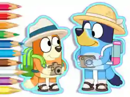 Lojë Coloring Book: Bluey Camping në internet