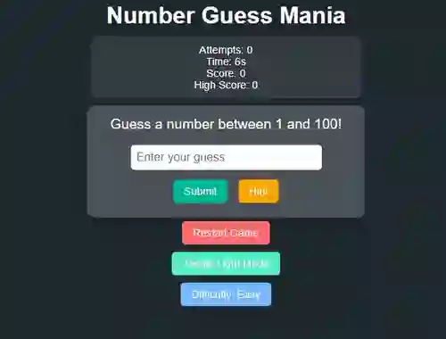 Lojë Number Guess Mania në internet