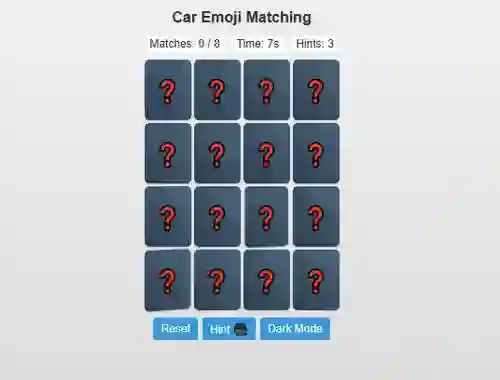 Lojë Car Emoji Matching në internet