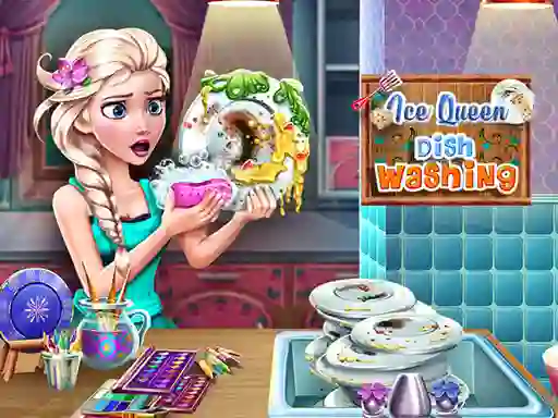 Lojë Ice Queen Dish Washing në internet