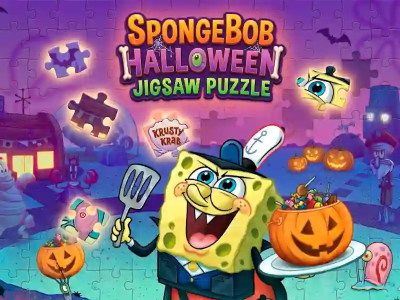 Lojë SpongeBob Halloween Jigsaw Puzzle në internet