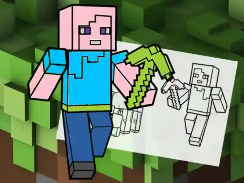 Lojë Minecraft Fun Coloring Book në internet
