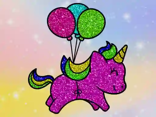 Lojë Coloring Book Glittered Unicorns në internet