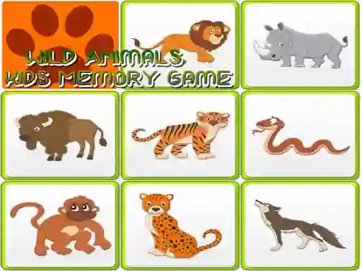 Lojë Wild Animals Kids Memory game në internet