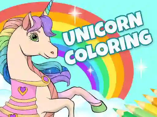 Lojë Unicorn Dress Up Coloring Book në internet