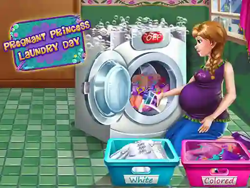 Lojë Pregnant Princess Laundry Day në internet