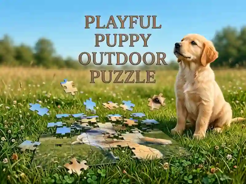 Lojë Playful Puppy Outdoor Puzzle në internet